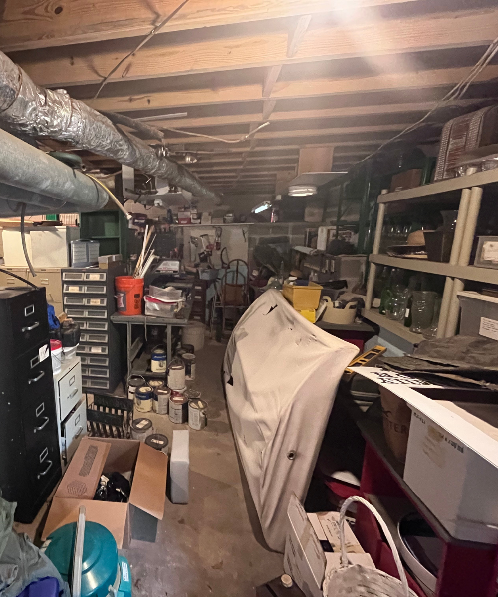 Garage being prepared for a junk removal service